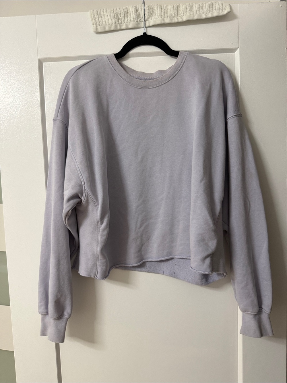 TNA Cropped Crew Sweatshirt in Pale Lavender